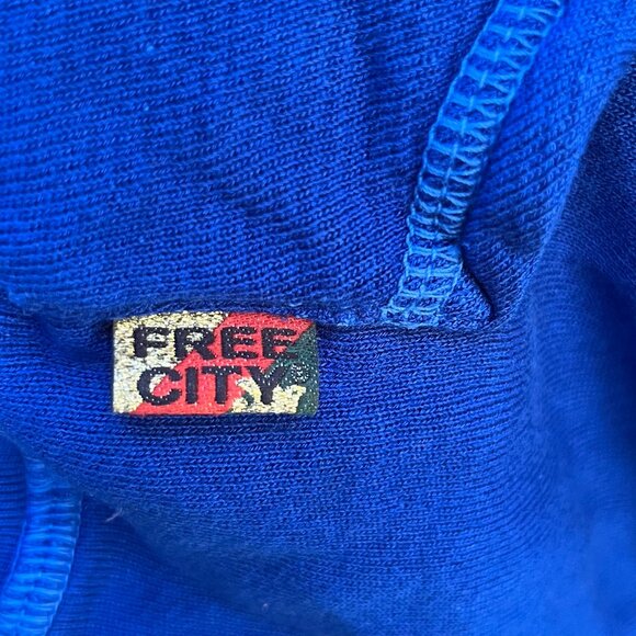 Free City Superfluff Lux Pullover Hoodie Electric Blue Size XL Cozy Minimalist - Picture 4 of 5